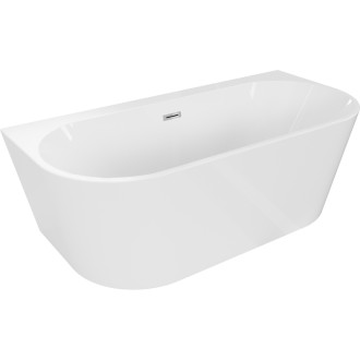 Voľne stojaca závesná vaňa Mexen Oval+ 170 x 80 cm, biela, chrómovaný prepad - 52681708000-01