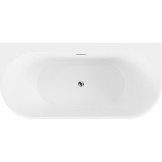 Voľne stojaca závesná vaňa Mexen Oval+ 170 x 80 cm, biela, chrómovaný prepad - 52681708000-01