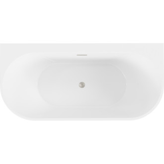 Voľne stojaca závesná vaňa Mexen Oval+ 170 x 80 cm, biela, prepad kartáčovaný nikel - 52681708000-97