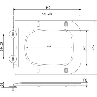 WC sedátko Mexen Madox slim s tlmeným dovieraním, duroplast, tmavo šedé matné - 39154061