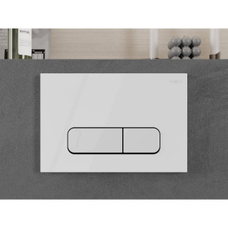 Pneumatické splachovacie tlačidlo Mexen Fenix Air 02, lesklé biele - 6A0200