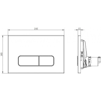 Pneumatické splachovacie tlačidlo Mexen Fenix Air 02, čierne - 6A0203