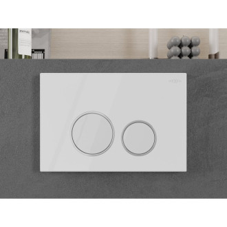 Pneumatické splachovacie tlačidlo Mexen Fenix Air 05, lesklé biele - 6A0500