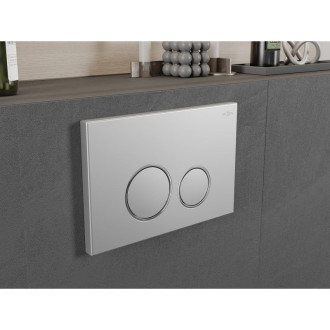 Pneumatické splachovacie tlačidlo Mexen Fenix Air 05, matný chróm - 6A0502