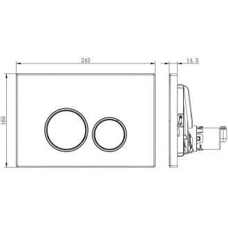 Pneumatické splachovacie tlačidlo Mexen Fenix Air 05, matný chróm - 6A0502