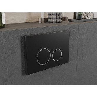 Pneumatické splachovacie tlačidlo Mexen Fenix Air 05, čierne - 6A0503