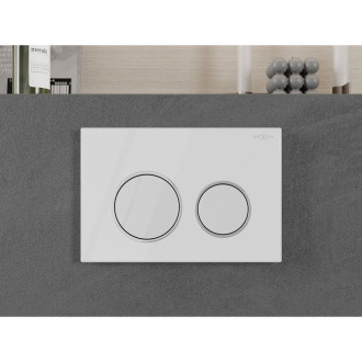 Pneumatické splachovacie tlačidlo Mexen Fenix Air 07 XS, lesklé biele - 6A0700