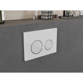 Pneumatické splachovacie tlačidlo Mexen Fenix Air 07 XS, lesklé biele - 6A0700