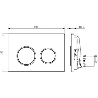 Pneumatické splachovacie tlačidlo Mexen Fenix Air 07 XS, čierne - 6A0703