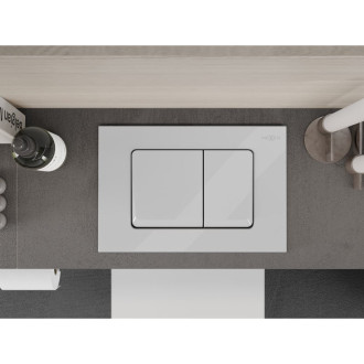 Pneumatické splachovacie tlačidlo Mexen Fenix Air 10 XS, lesklé biele - 6A1000