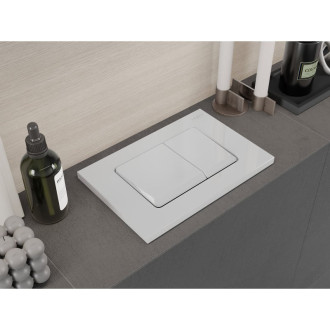 Pneumatické splachovacie tlačidlo Mexen Fenix Air 10 XS, lesklé biele - 6A1000