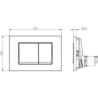Pneumatické splachovacie tlačidlo Mexen Fenix Air 10 XS, lesklý chróm - 6A1001