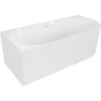 Voľne stojaca rohová vaňa Mexen Gia s drážkovaným uzáverom ľavá 170 x 80 cm, biely lesk, biely prepad - 52701708000L-20