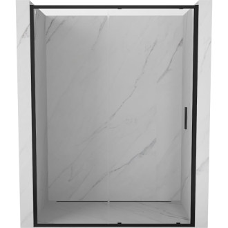 Posuvné sprchové dvere Mexen Exo 130 cm, priehľadné, čierne - 8151-130-000-70-00