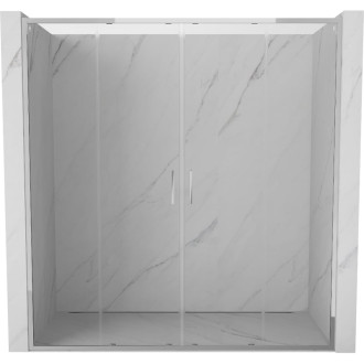 Dvojposuvné sprchové dvere Mexen Exo 190 cm, priehľadné, chróm - 8152-190-000-01-00