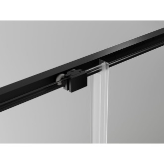 Dvojposuvné sprchové dvere Mexen Exo 130 cm, priehľadné, čierne - 8152-130-000-70-00