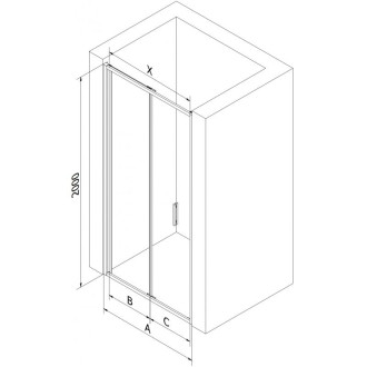 Sprchové skladacie dvere Mexen Exo 65 cm, priehľadné, chróm - 816-065-000-01-00