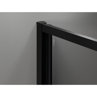 Sprchové skladacie dvere Mexen Exo 65 cm, priehľadné, čierne - 816-065-000-70-00