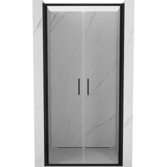 Sprchové dvere Mexen Exo s dvojitými pántami 100 cm, priehľadné, čierne - 814-100-000-70-00