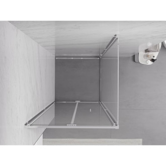 Sprchovací kút Mexen Exo skladací 80 x 80 cm, priehľadný, chróm - 816-080-080-01-00