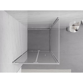 Sprchovací kút Mexen Exo skladací 85 x 85 cm, priehľadný, chróm - 816-085-085-01-00