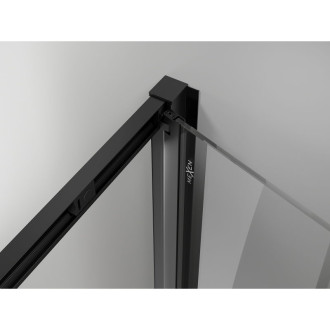 Skladací sprchovací kút Mexen Exo 95 x 100 cm, priehľadný, čierny - 816-095-100-70-00