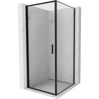 Sprchovací kút Mexen Exo s výklopným mechanizmom 85 x 85 cm, priehľadný, čierny - 817-085-085-70-00