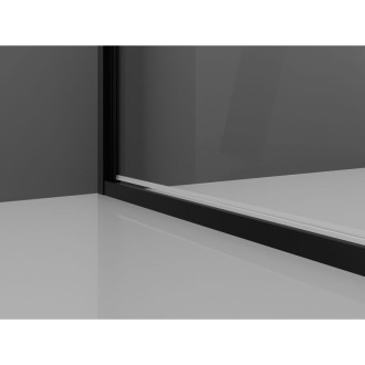 Sprchovací kút Mexen Exo s výklopným mechanizmom 90 x 75 cm, priehľadný, čierny - 814-090-075-70-00