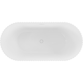 Voľne stojaca vaňa Mexen Paola s drážkovaným povrchom 150 x 75 cm, lesklá biela, biely prepad - 52721507500-20