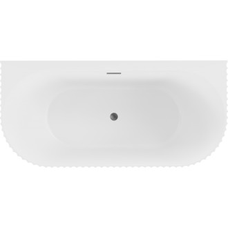 Voľne stojaca závesná vaňa Mexen Sella s drážkovaným povrchom 150 x 75 cm, matná biela, prepad vo farbe gun metal - 52711507501-95
