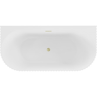 Voľne stojaca závesná vaňa Mexen Sella s drážkovaným povrchom 170 x 80 cm, lesklá biela, prepad kartáčovaný zlatý - 52711708000-55
