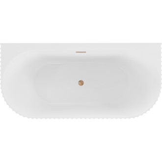 Voľne stojaca závesná vaňa Mexen Sella s drážkovaným povrchom 170 x 80 cm, lesklá biela, prepad z kartáčovanej medi - 52711708000-65