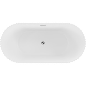 Voľne stojaca vaňa Mexen Paola s drážkovaným prepadom 170 x 80 cm, matná biela, chrómový prepad - 52721708001-01