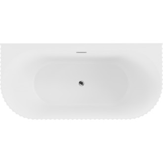 Voľne stojaca závesná vaňa Mexen Sella s drážkovaným prepadom 170 x 80 cm, matná biela, chrómový prepad - 52711708001-01