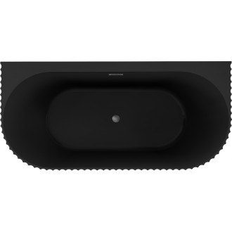 Voľne stojaca závesná vaňa Mexen Sella s drážkovaným povrchom 170 x 80 cm, matná čierna, kartáčovaný prepad vo farbe pištole gray - 52711708071-66