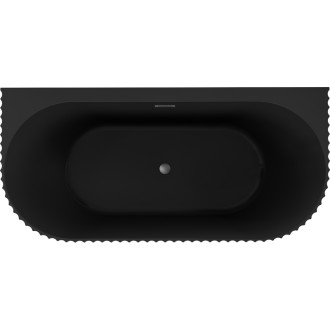 Voľne stojaca závesná vaňa Mexen Sella s drážkovaným povrchom 170 x 80 cm, matná čierna, prepad vo farbe gun metal - 52711708071-95