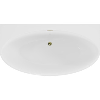 Voľne stojaca závesná vaňa Mexen Bruna 150 x 82 cm, lesklá biela, zlatý prepad - 52731508200-50