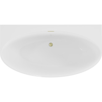 Voľne stojaca závesná vaňa Mexen Bruna 150 x 82 cm, lesklá biela, prepad kartáčovaný zlatý - 52731508200-55