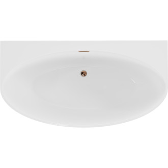 Voľne stojaca závesná vaňa Mexen Bruna 150 x 82 cm, lesklá biela, ružovo-zlatý prepad - 52731508200-60