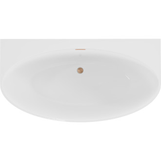 Voľne stojaca závesná vaňa Mexen Bruna 150 x 82 cm, lesklá biela, prepad z kartáčovanej medi - 52731508200-65