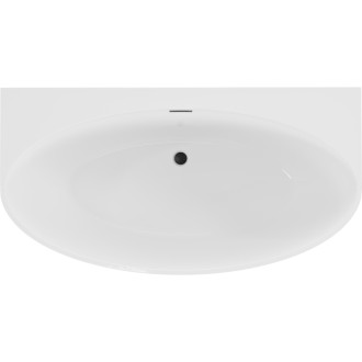 Voľne stojaca závesná vaňa Mexen Bruna 150 x 82 cm, lesklá biela, čierny prepad - 52731508200-70