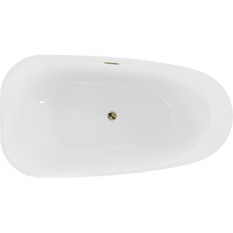 Voľne stojaca vaňa Mexen Giada 170 x 90 cm, biely lesk, zlatý prepad - 52741709000-50