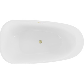 Voľne stojaca vaňa Mexen Giada 170 x 90 cm, lesklá biela, prepad kartáčovaný zlatý - 52741709000-55