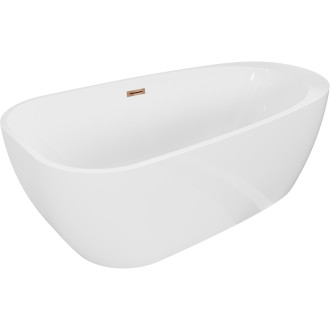 Voľne stojaca vaňa Mexen Giada 170 x 90 cm, lesklá biela, prepad ružové zlato - 52741709000-60