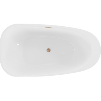 Voľne stojaca vaňa Mexen Giada 170 x 90 cm, lesklá biela, prepad z kartáčovanej medi - 52741709000-65