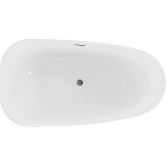 Voľne stojaca vaňa Mexen Giada 170 x 90 cm, lesklá biela, kartáčovaný prepad vo farbe pištole gray - 52741709000-66