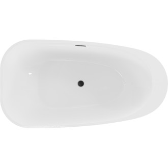 Voľne stojaca vaňa Mexen Giada 170 x 90 cm, lesklá biela, čierny prepad - 52741709000-70