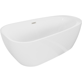 Voľne stojaca vaňa Mexen Giada 170 x 90 cm, lesklá biela, prepad kartáčovaný nikel - 52741709000-97