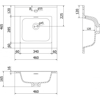 Zapustené umývadlo Mexen Otis 46 x 46,5 cm, lesklá biela - 25184500