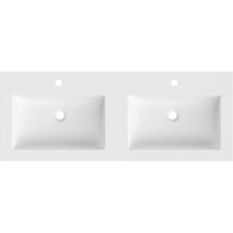 Dvojité zapustené umývadlo Mexen Otis 121 x 46,5 cm, matná biela - 25181201D